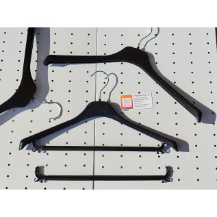 Плечики пластикові, трикотажні з перекладиною  46х2,5см (чорні)